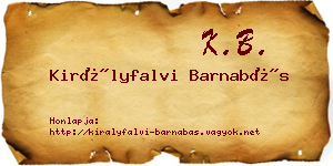 Királyfalvi Barnabás névjegykártya